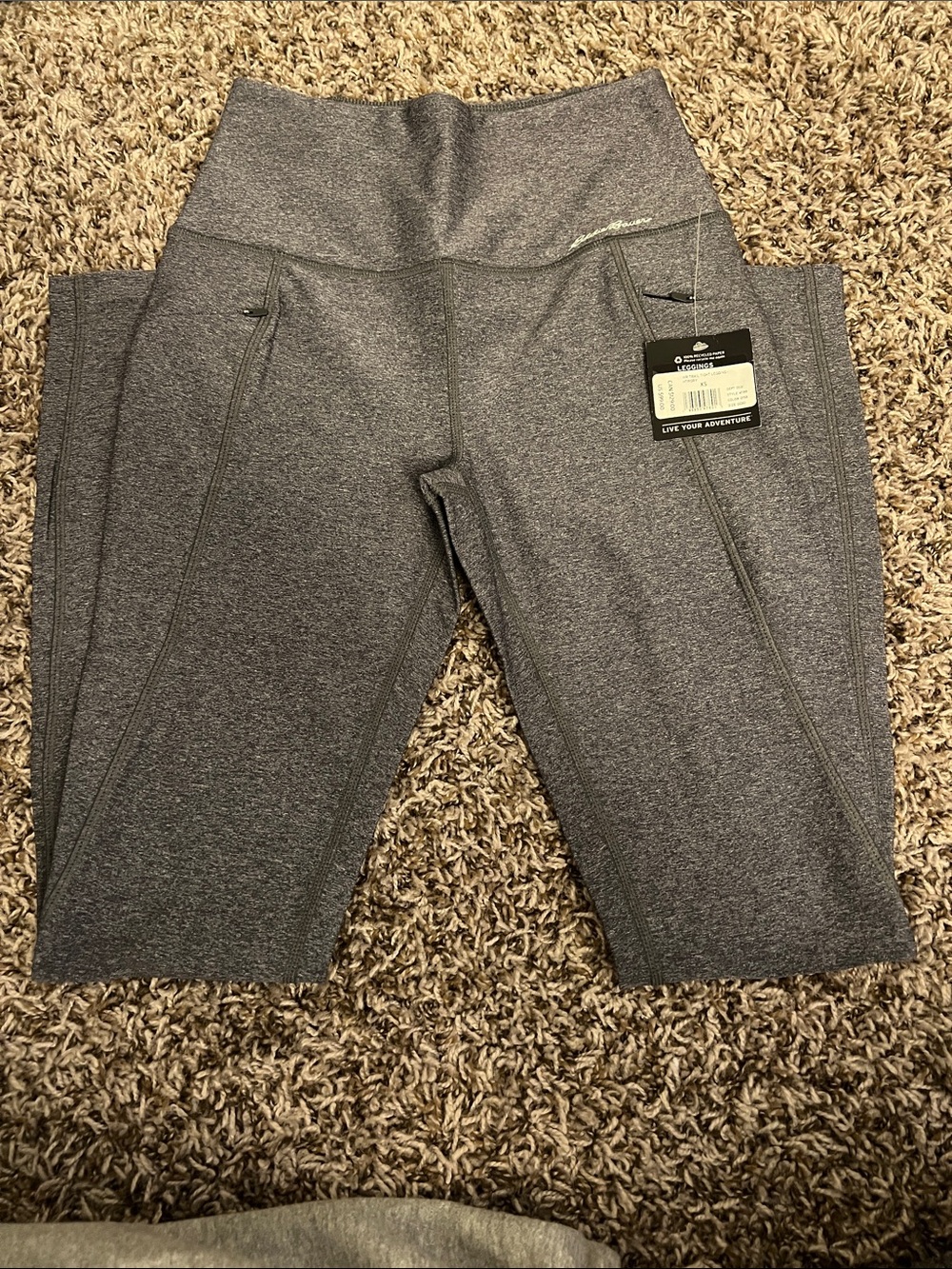 Eddie Bauer Gray High-Waist Active Leggings with Pockets NWT